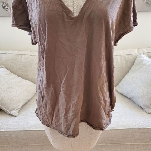 Free People Lilly Side Tie Tee Sz XS - Picture 5 of 11